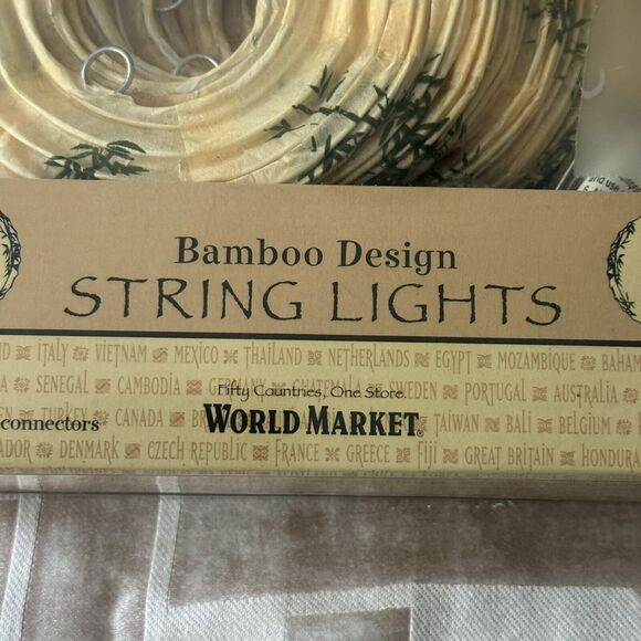Bamboo Design String Lights (10) Indoor Outdoor With End To End Connectors New - Picture 7 of 7